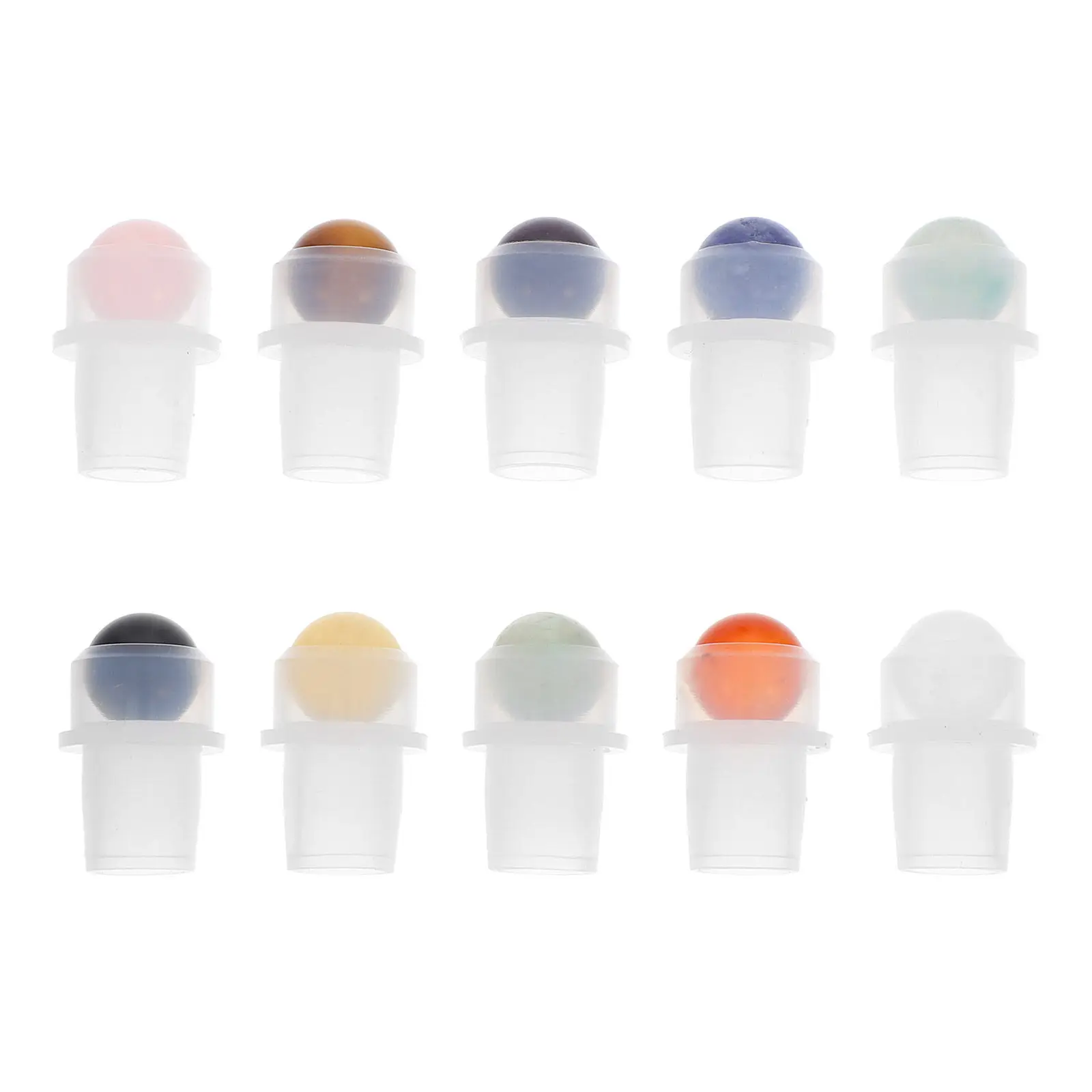 

10 шт. роликовых вставок для эфирных масел, гладкие, из нефритового камня, для замены колпачков парфюмерных флаконов, многоразовые, герметичные, для роликовых бутылочек