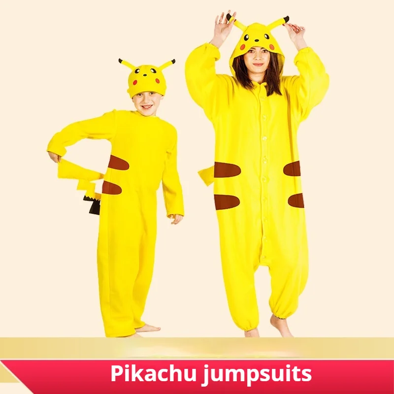 Halloween Pikachu Parent-Child Clothing Anime Cosplay Costume Party Stage Role Play Performance Costume Child Gift