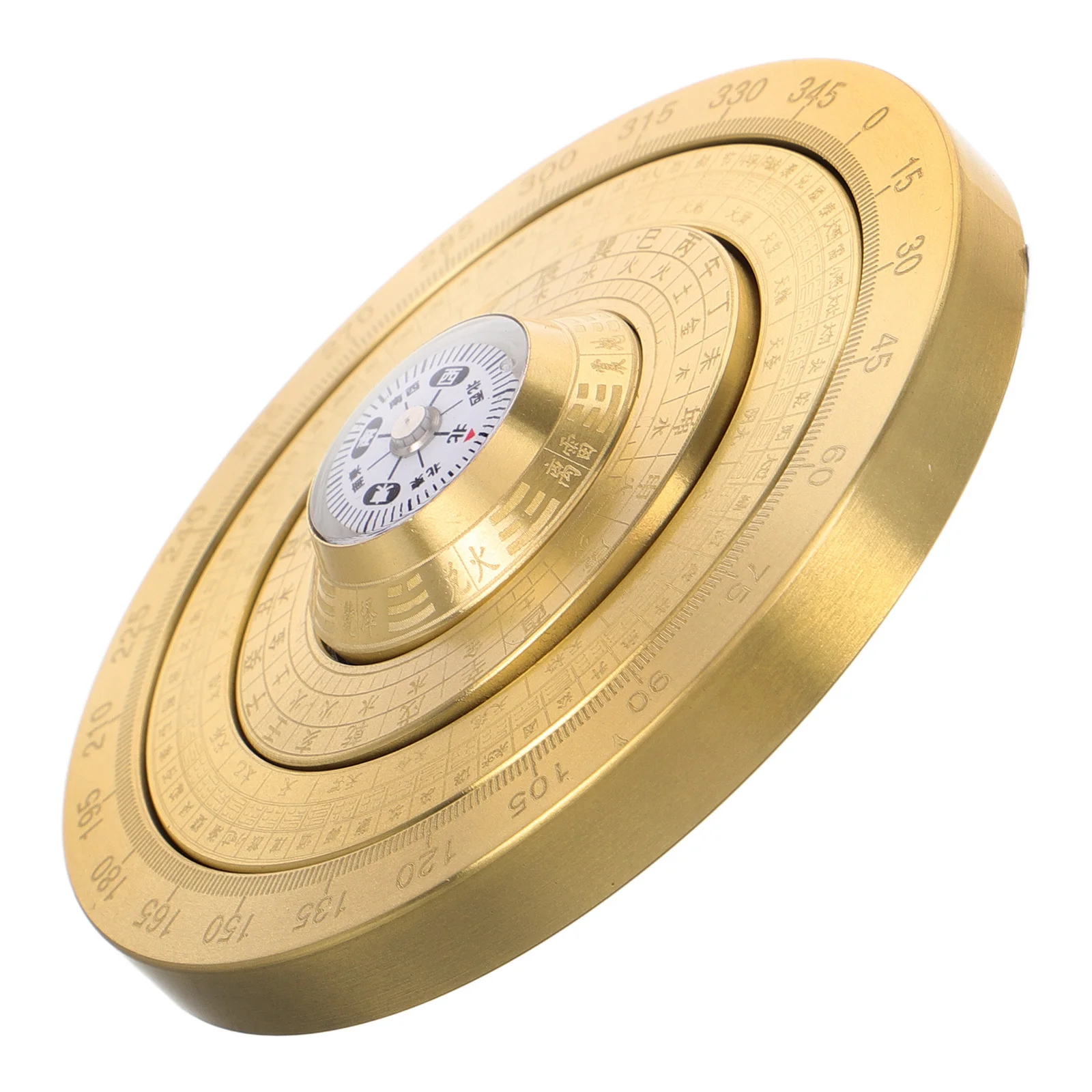 Decorazione portatile Feng Shui Mini bussola tradizionale Bagua in rame che gira il cinese antico Luo Pan Bussola portatile Fascino della buona fortuna