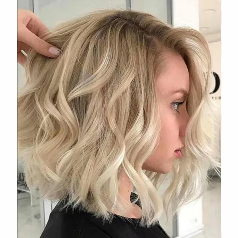 

Новый парик с кружевной вставкой для женщин, короткие кудрявые волосы, черный, короткие волосы с эффектом завивки, африканский кудрявый парик из синтетического волокна с кружевной вставкой.