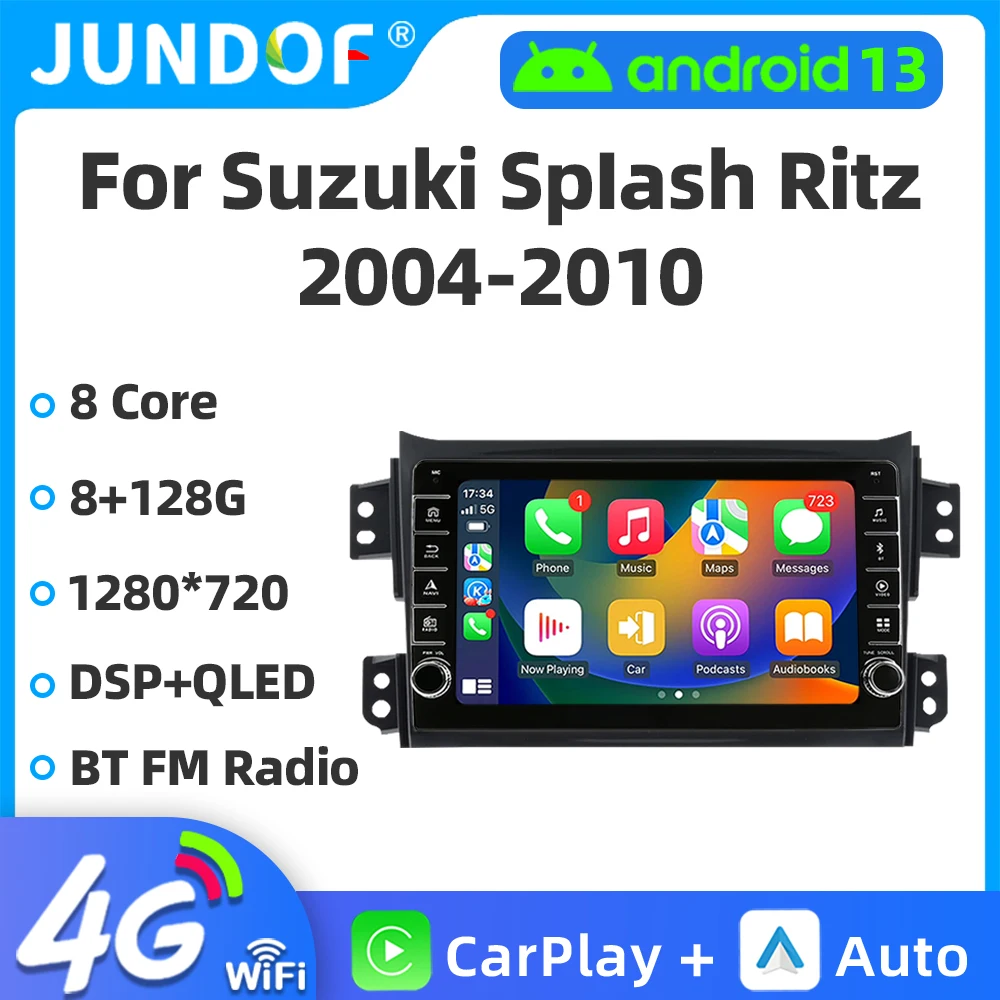 

Jundof for SUZUKI Splash Ritz 2004-2010 for Opel Agila 4G Car Multimedia Wireless Player GPS CarPlay Android Auto Radio Stereo