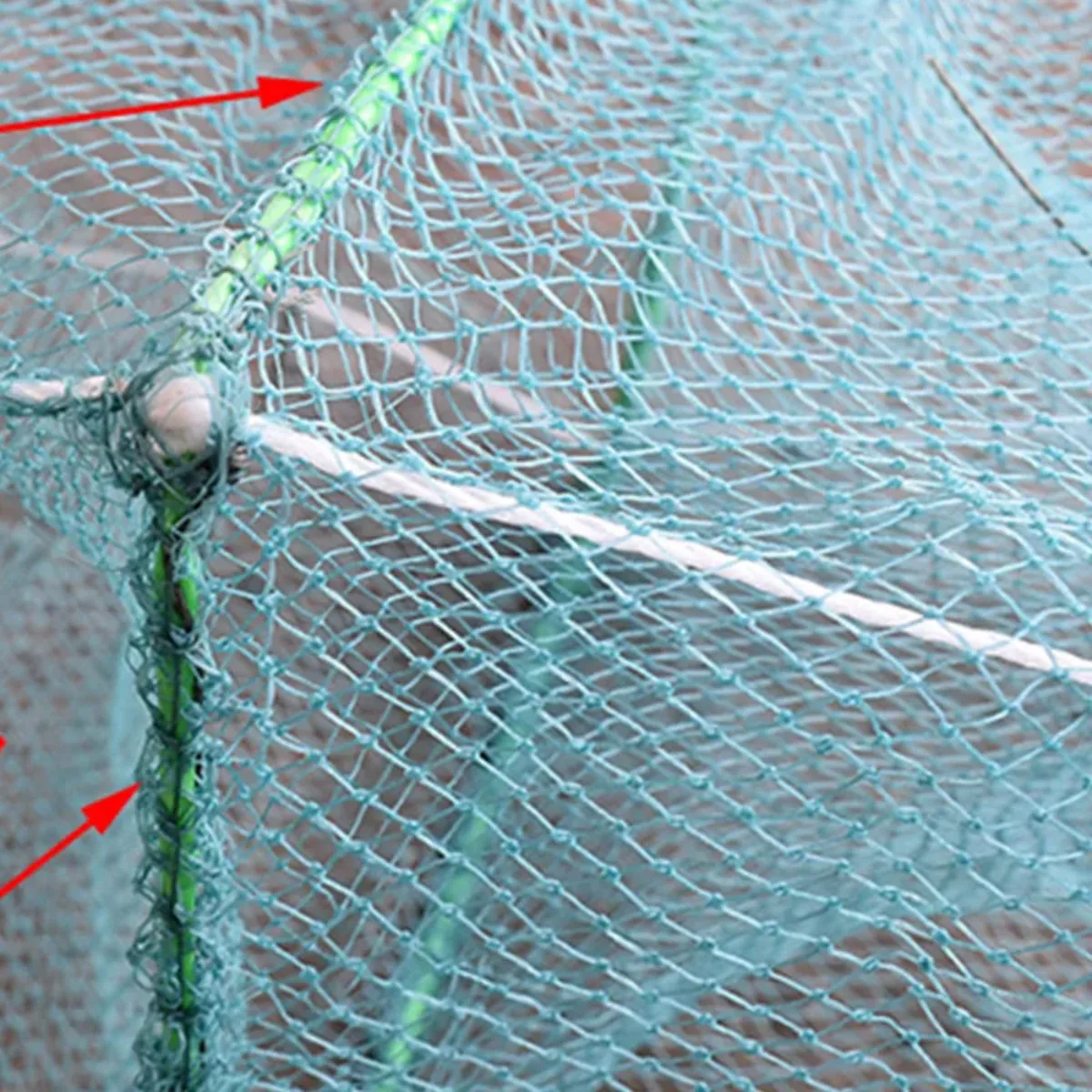 Strong Fishing Trap Knotted Net Material Shrimp Cage Fish Creel Filet De Peche Fish Pot Fishing Net Tool,10m 27 Section 20 Holes