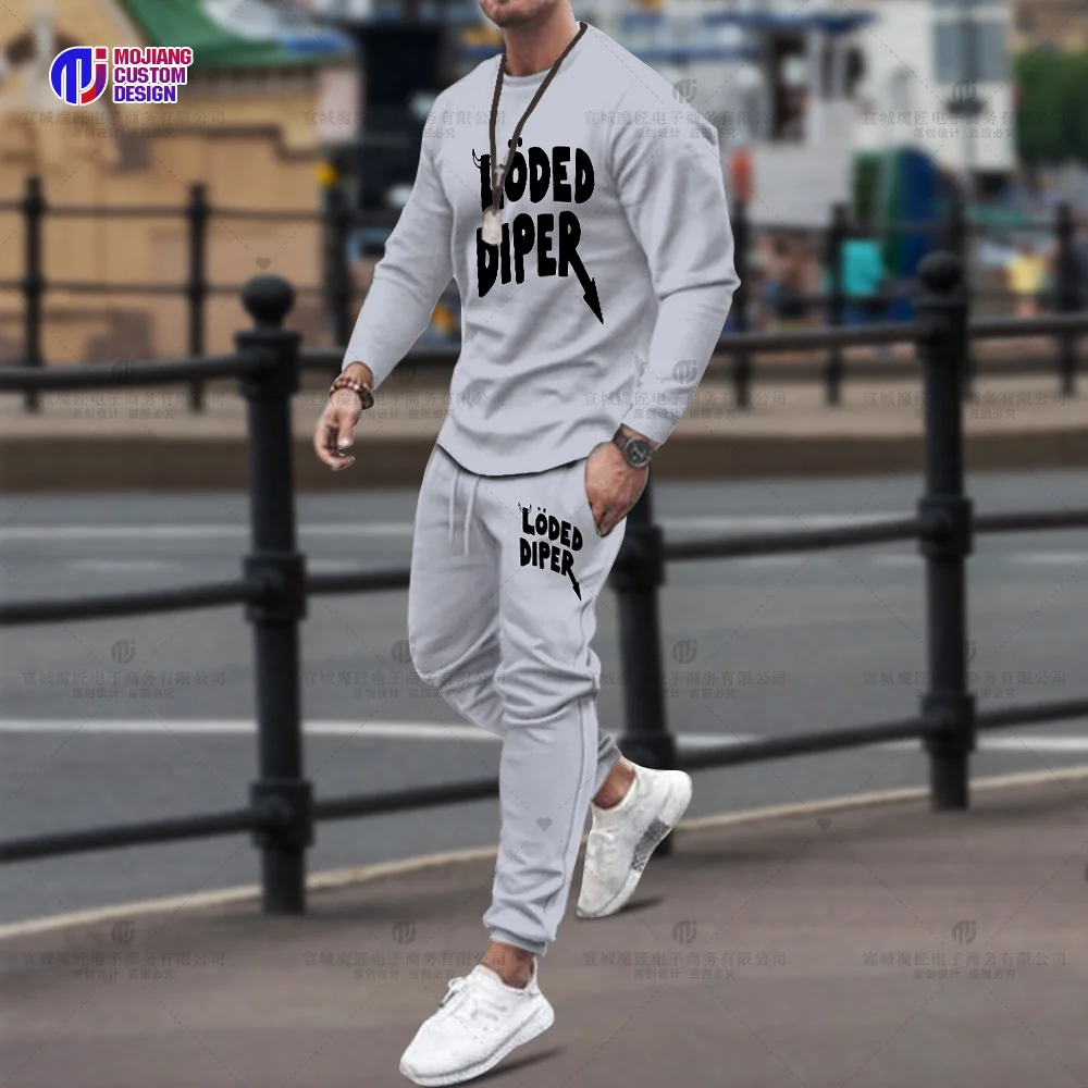 Men's Fashion Clothing Shirt LODED DIPER DIARY OF A WIMPY KID Long Sleeve T-Shirt Brand Summer Casual Sports Pants Set