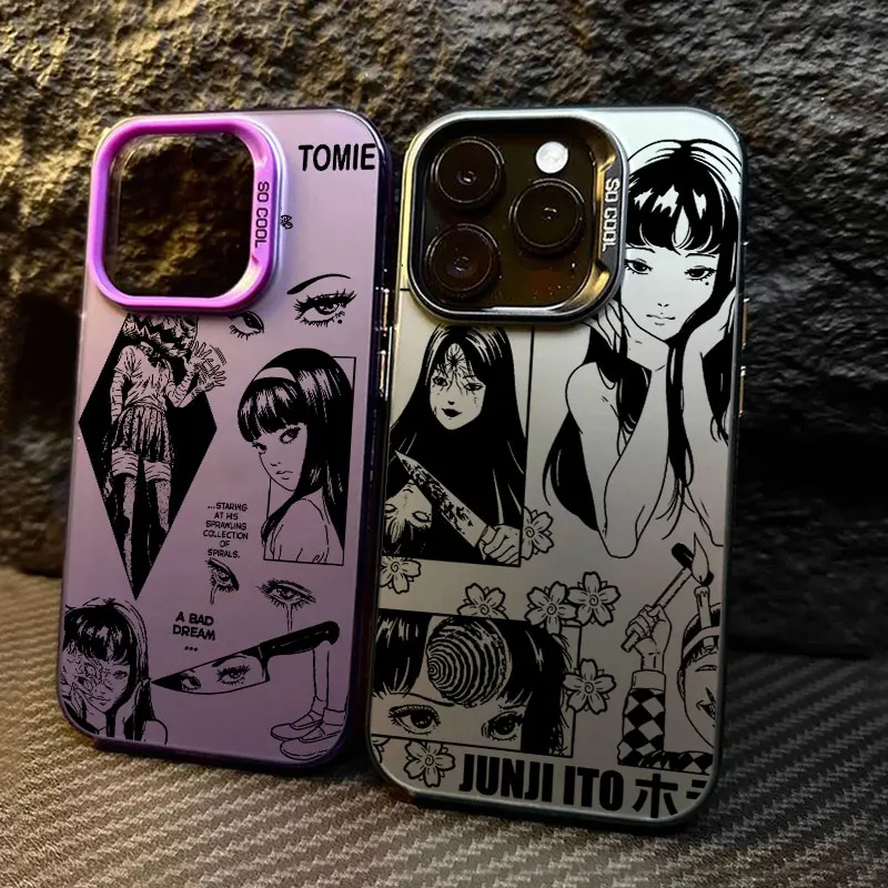 

Junji Ito T-Tomies Manga Coque For Apple iPhone 16e 16 14 15 13 11 Pro Max Case 15 Plus 12 13 Mini 16e 11 Shockproof Phone Cover