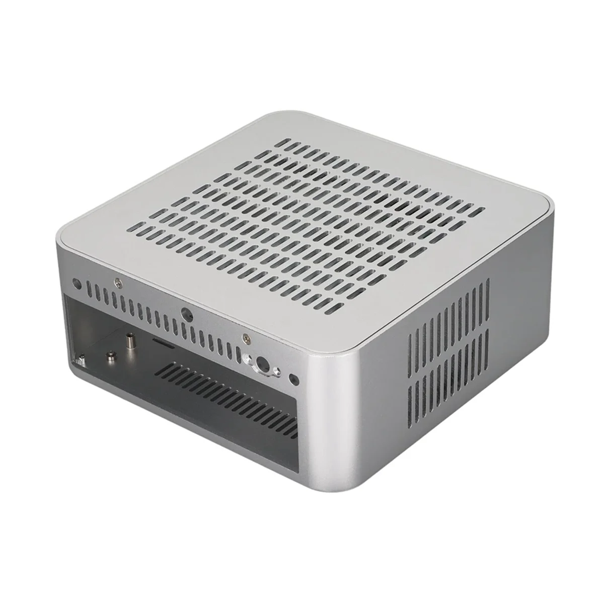 Hot Aluminum Chassis Small Desktop Computer Case PSU HTPC Mini-ITX PC Case 2 USB 3.0 Ports