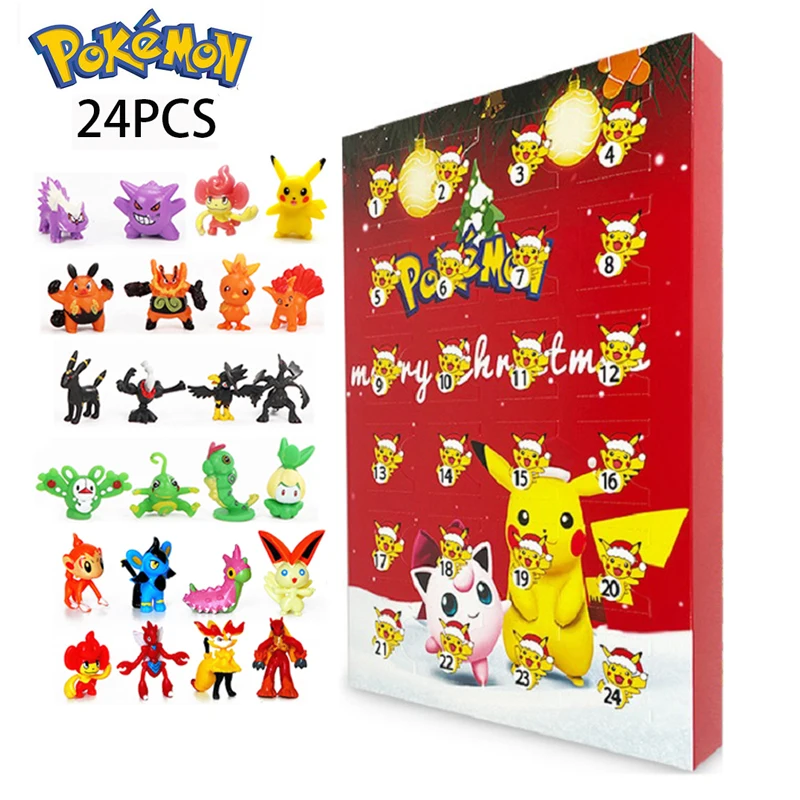 Pokemon Doll Advent Calendar Box Pikachu Anime Figure Charizard Kid Toy Collectibles Model Birthday Halloween Christmas Gift Box