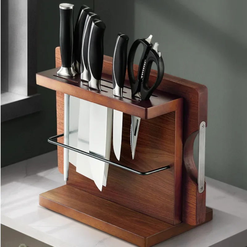 

Kitchen Countertops Organization Storage Solid Wood Cutting Board Holder Knife Breathable Mildew Proof Stand