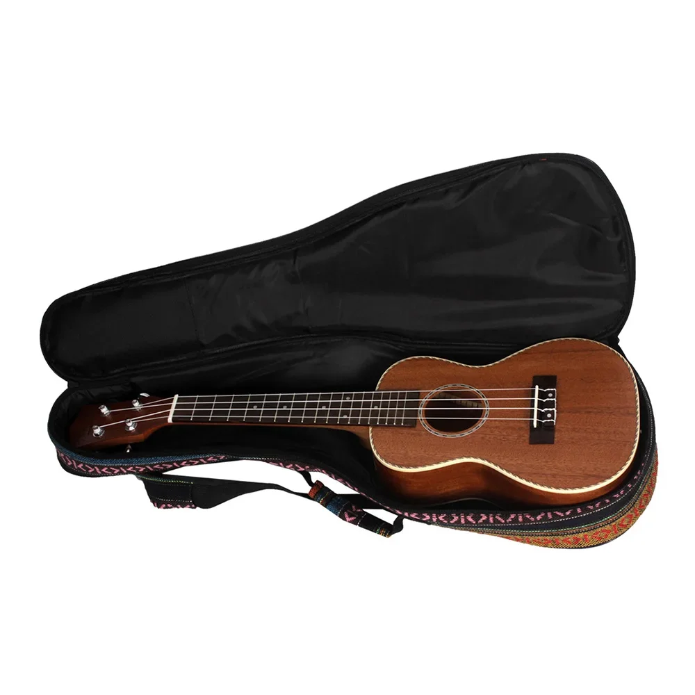 23 Inch Ethnic Ukulele Bag  Portable Soft Case Concert Oxford Cloth Backpack Handbag Adjustable Strap