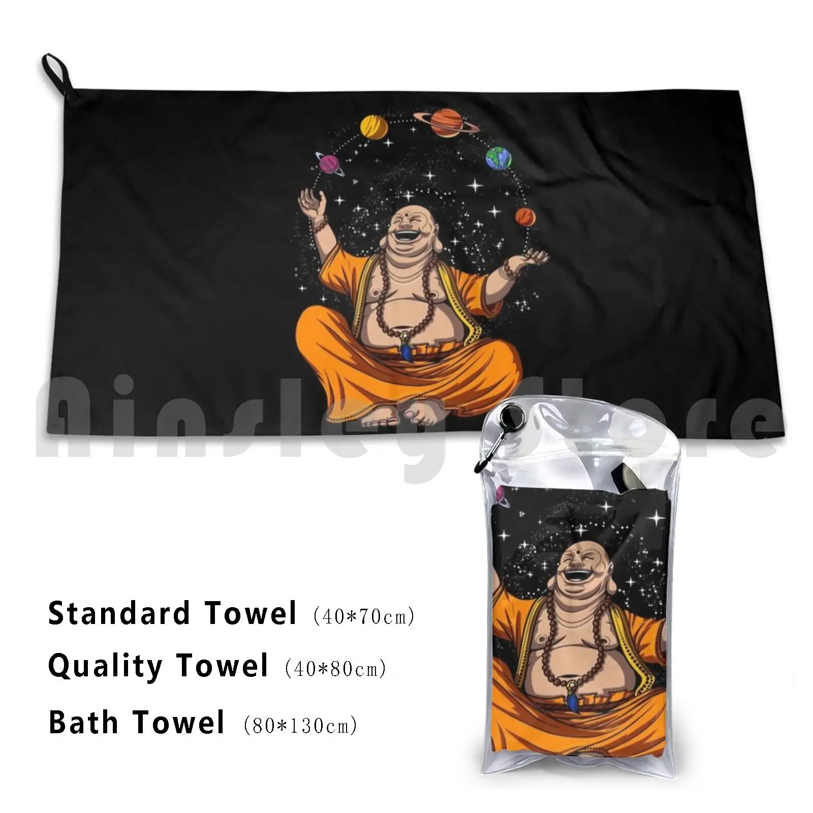 Buddha Juggling Space Planets Beach Towel Quick Dry Quality Towel Yoga Meditation Zen Spiritual Buddhism Buddhist Yoga