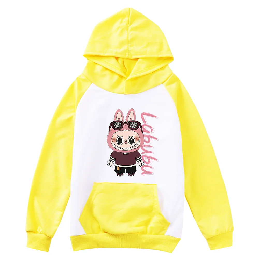 Neue Labubu Hoodie Kinder Comic Grafik Sweatshirt Teenager Jungen Mode Streetwear Baby Mädchen Pullover Mäntel Kinder Kleidung