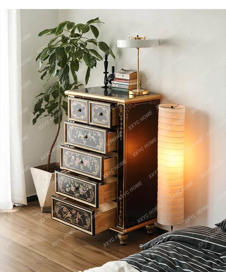 

solid wood antique bedroom storage living room drawer storage cabinet
