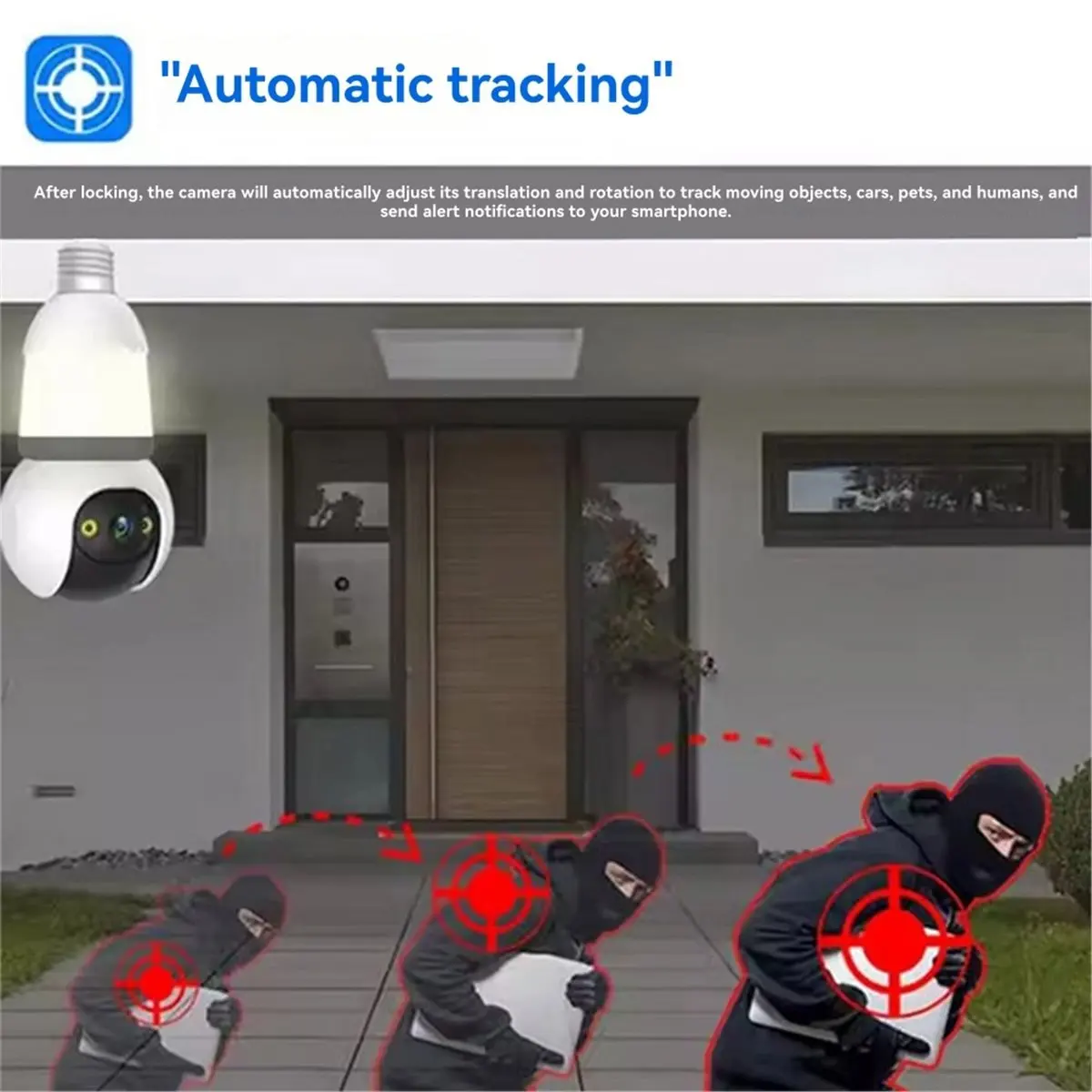 

Punctual- Tuya 5MP Wi-Fi PTZ IP-камера с лампочкой Автоматическая трек Smart Life Беспроводная домашняя камера наблюдения 2-сторонняя камера аудиомонитора