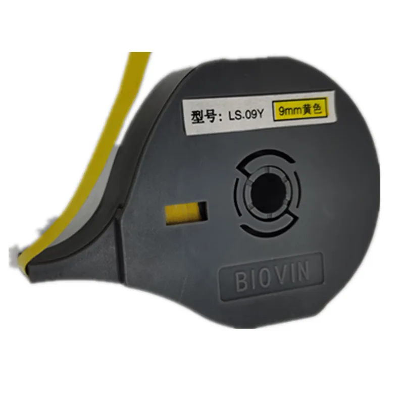 10  PCS Original BIOVIN Printer Label Stickers LS-09Y(9mm+YELLOW) For electronic lettering machine S650,S700E,S710E,S100T