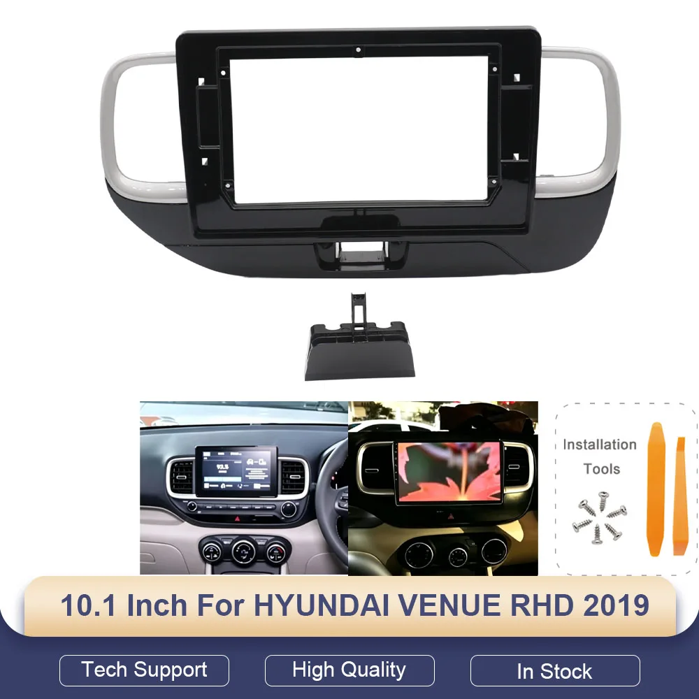10.1 Inch Car Radio Fascia For Hyundai Venue 2019 RHD ABS Dash Kit Frame 2DIN Stereo Bezel