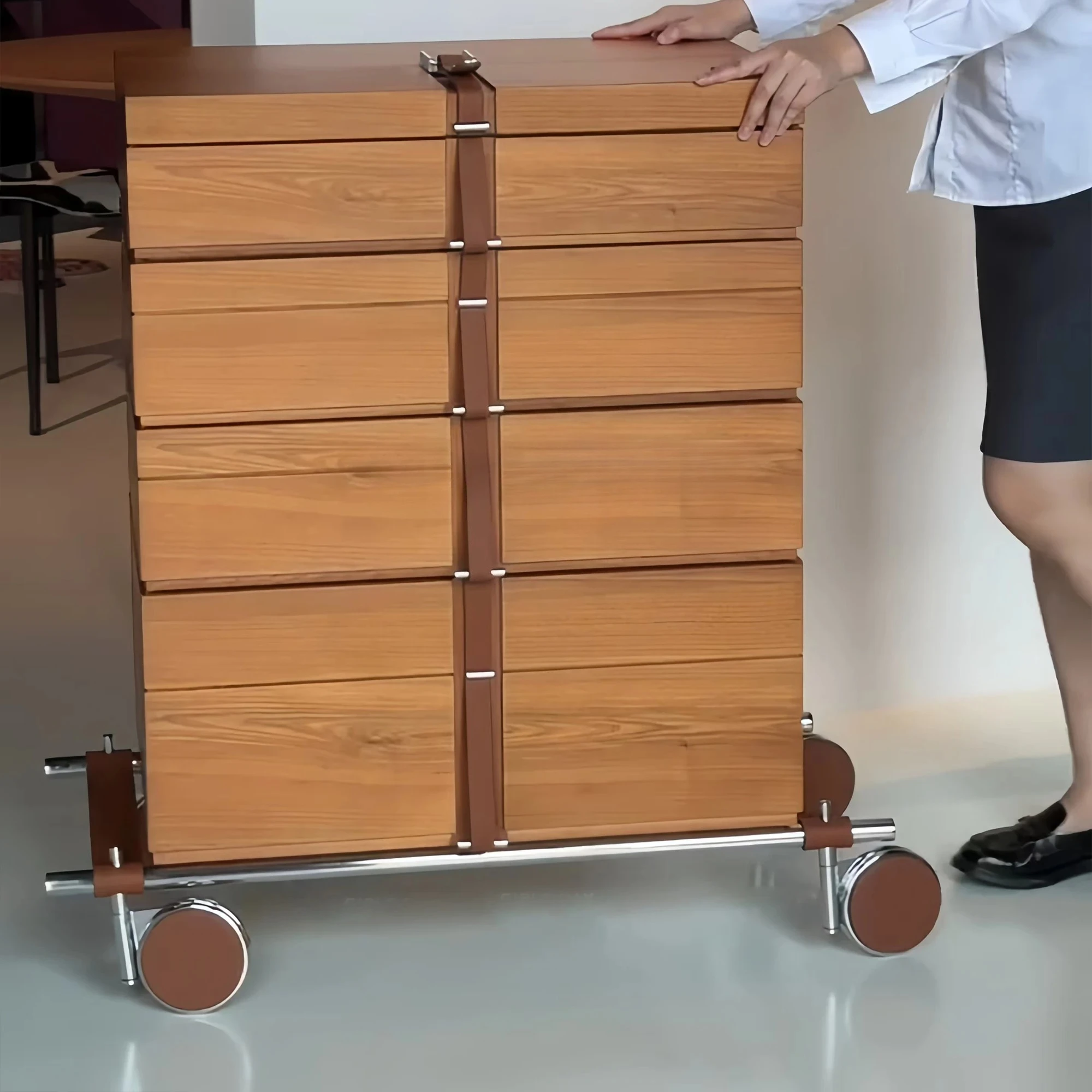 Modern simplicity, solid wood jewelry cabinet, Italian light luxury storage   designer art treasure cabinet