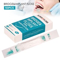50pcs/box Threaders Tooth Floss Toothpick Tool Floss Holders Between Orthodontic Braces Bridge Hilo Dental Oral Clean