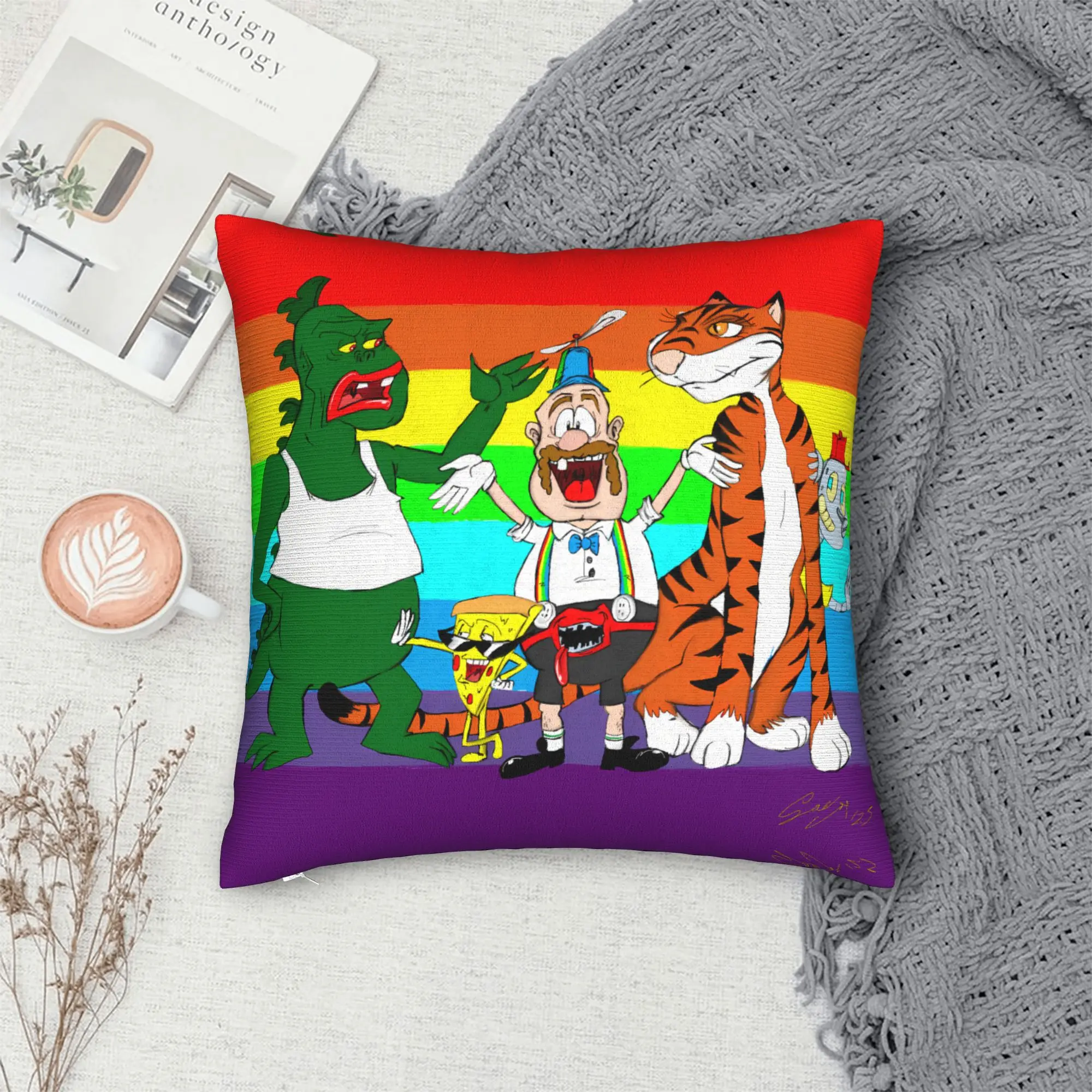 Uncle Grandpa Pillow Cover  Graphic Cushion Cover Vintage Pillow Case For Sofa Home Decor