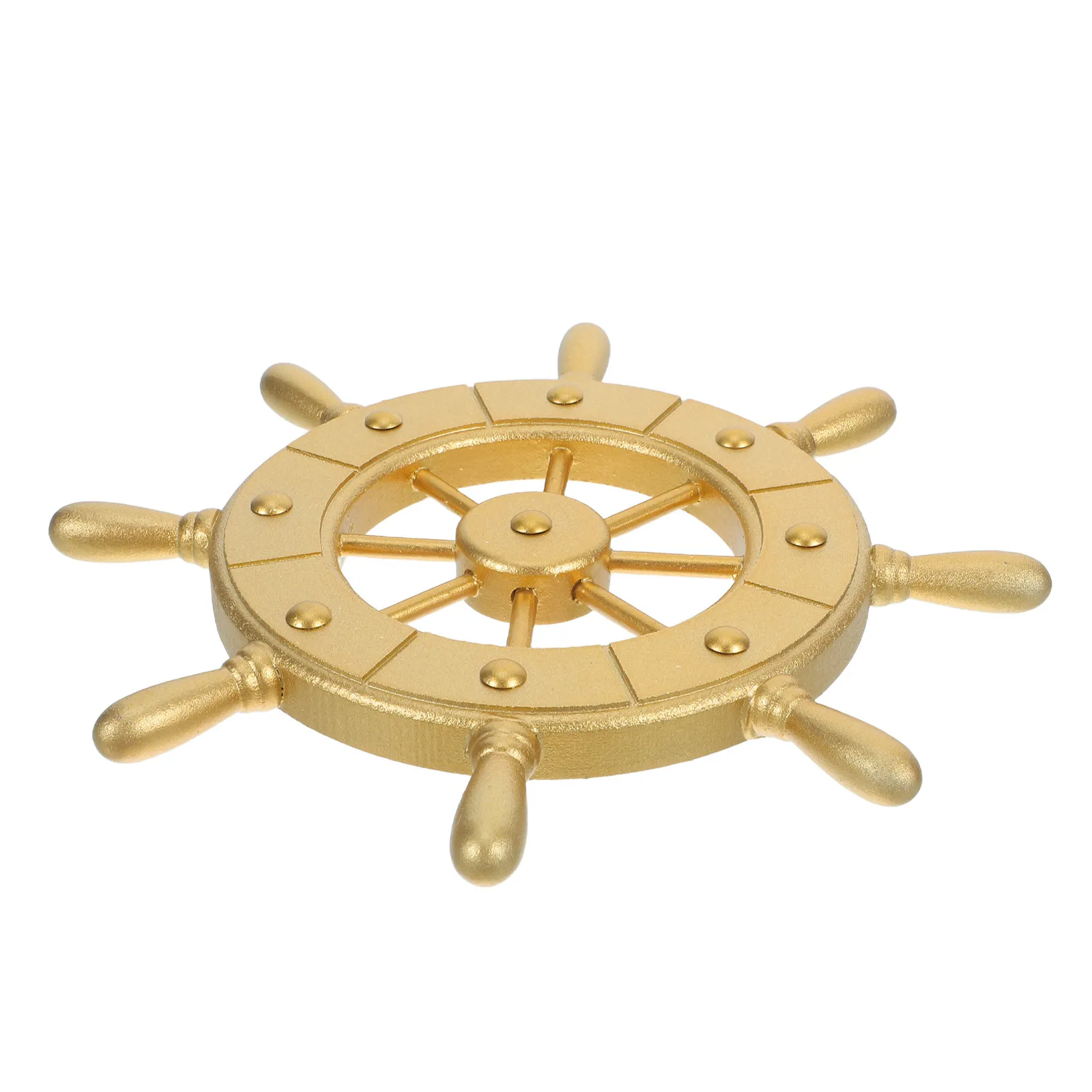 Wooden Ship Steering Wheel Wall Decor – 23cm Nautical Coastal Home & Beach Room Decoration with Metal Hook