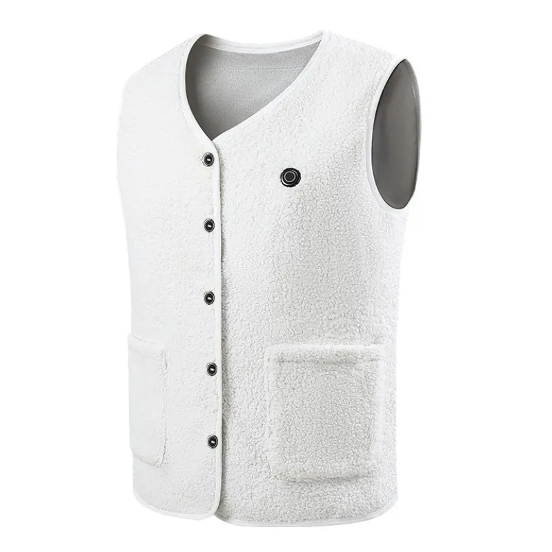 

Мужской жилет с V-образным вырезом и USB-подогревом, умный термоэлектрический жилет, утепленный хлопковый жилет с USB-зарядкой, теплый жилет-бодиармэр