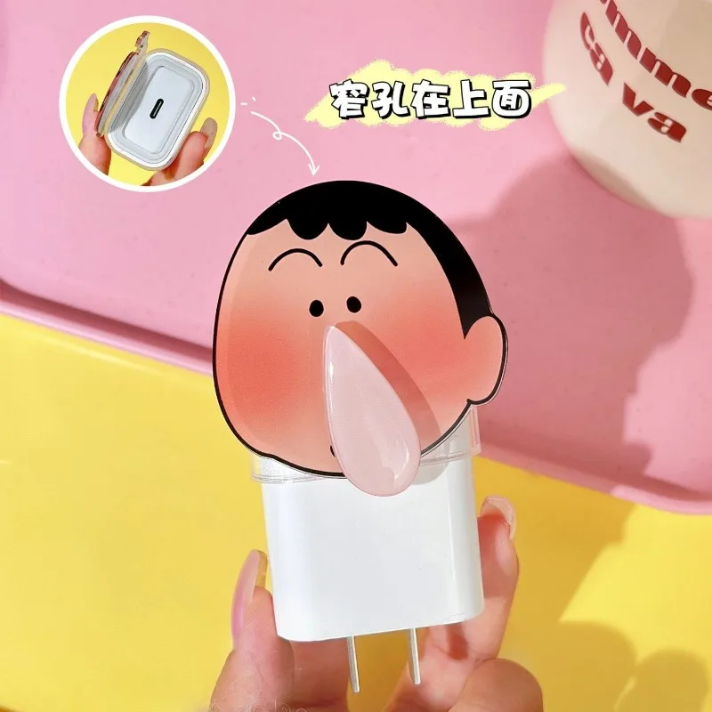 Custodia Crayon Shin-chan per Apple 18w/20w custodia per caricabatterie protezione per cavo per Iphone 15 14 13 custodia per morso della testa del