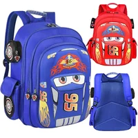 Bolso de coche de Disney para niños, mochila para niños de guardería, mochila escolar tridimensional con múltiples bolsillos y dibujos de relámpagos para niños
