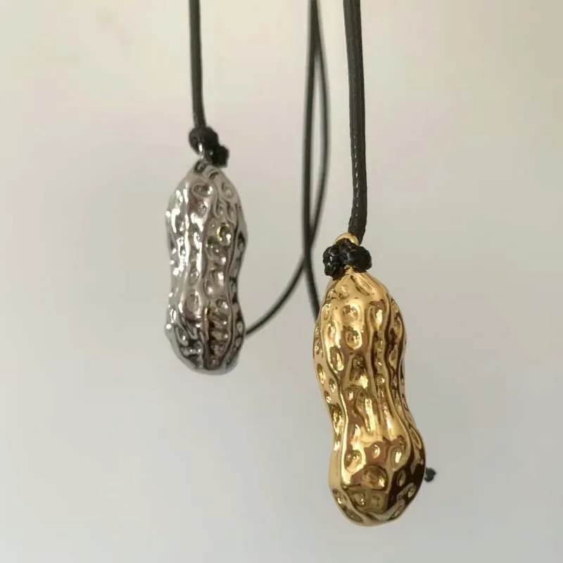 Charming Geometric Peanut Pendant Necklace for Women