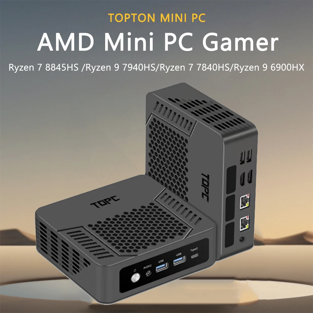 2024 Cheap AMD Mini PC Ryzen 9 7940HS R9 8845HS USB4.0 Dual LAN 2x DDR5 PCIe 4.0 Windows 11 Pocket Gaming Mini Computer WiFi 6E