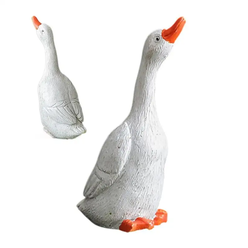 Ultra-Realistic Duck Statue Detailed Desktop Home& Garden Decor Seasonal Charm For Fall Versatile Micro Landscape Accessories