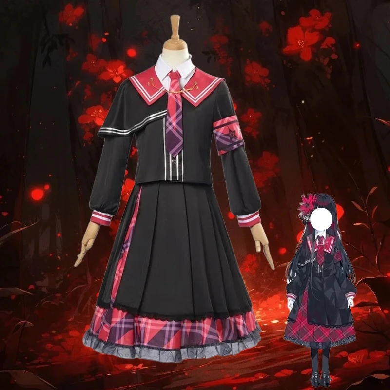 

Game Hiro Nikaido Cosplay Costume Witch Cos White Shirt Black Coat Skirt Uniform Full Set Wizard Role Play Outfit for Women