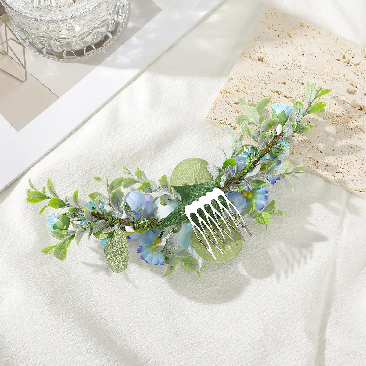 AWAYTR Spring Flower Hair Comb Hairpin Bridesmaid Headdress Hair Combs Hair Accessories for Women Girls Floral Hairpins