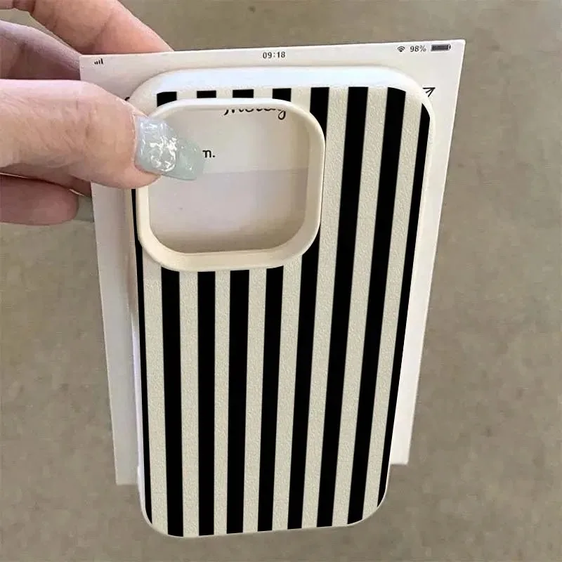 الحد الأدنى الملونة مخطط جراب هاتف آيفون 17 16 برو ماكس 11 12 13 14 15 برو 16 15 زائد XS X XR 16e غطاء ناعم مقاوم للصدمات