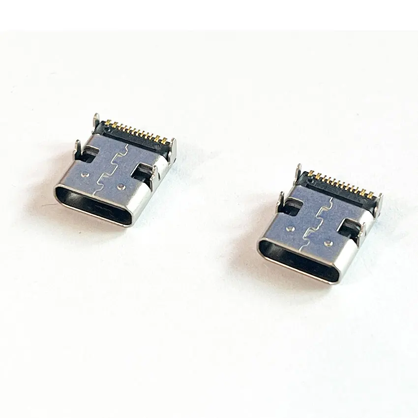 1pcs Type-C female seat 16P board upper patch PD fast charging high current interface TYPE-C female 16P  10mm extended edition