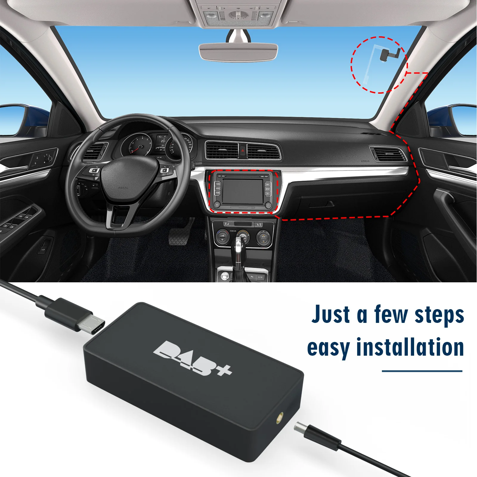 مستقبل راديو السيارة DAB + هوائي لنظام Android مع محول USB GPS ستيريو DAB مشغل استقبال قائمة قناة دعم المسح التلقائي #4