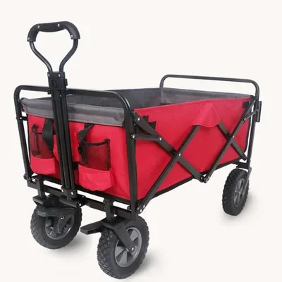 2024 Folding 4 Wheel Trolley Oxford Cloth Outdoor Camping Picnic Food Travel Folding Cart Garden