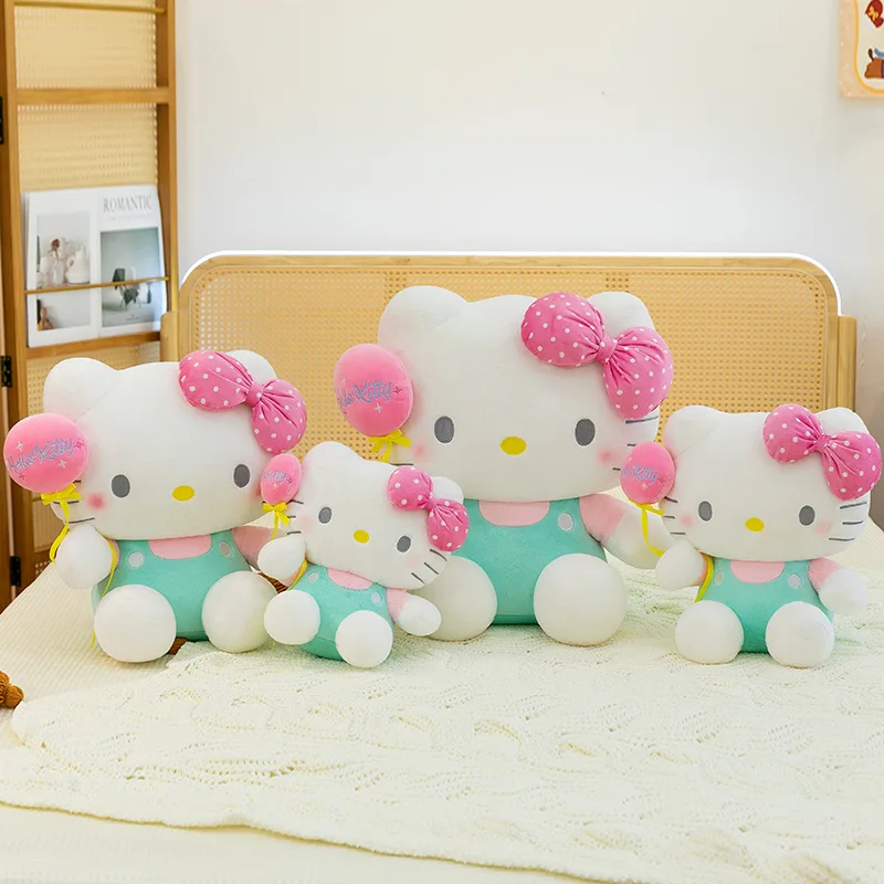 45 cm Sanrio Kawaii Hello Kitty Plüschtier Gefüllte Puppe Ballon Design Süßes Geburtstagsgeschenk für Kinder Großer weicher Teddybär Großhandel