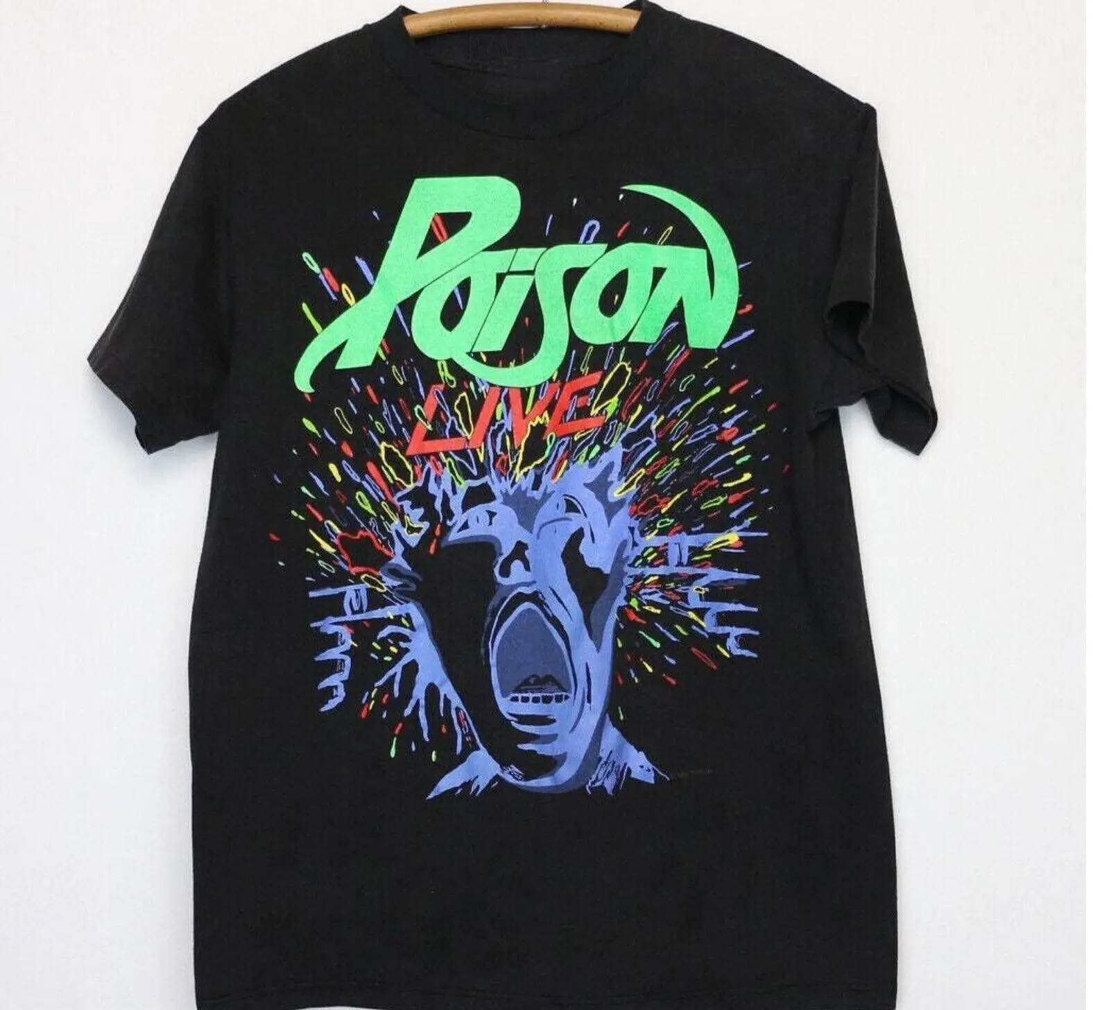 

Хлопковая черная рубашка унисекс с короткими рукавами Poison Band всех размеров AH1218