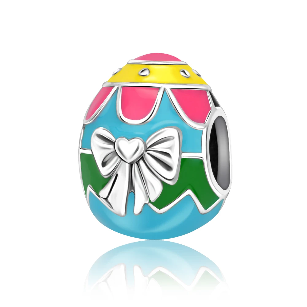 

Ahthen 925 Sterling Silver Beads Bowknot Easter egg Dangle Charm fit Snake Chain Bracelets Necklaces for Women Jewelry Making