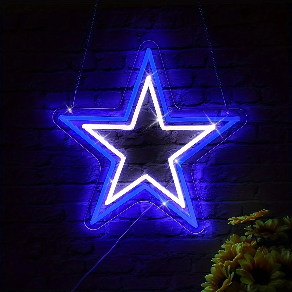 Star Neon Sign Dimmable Game Star Neon Lights for Bedroom Man Cave Holiday Party Room Game Room Decor USB Powered Gamer Gifts