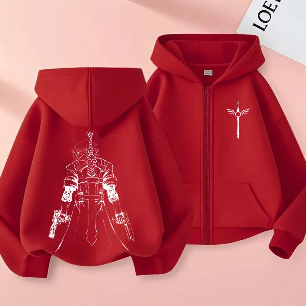 Game Devil May Cry Dante Grafik-Reißverschluss-Hoodie für Herren und Damen, Gothic, lässig, übergroße Jacke mit Reißverschluss, Sweatshirt, Streetwear – Detail 5
