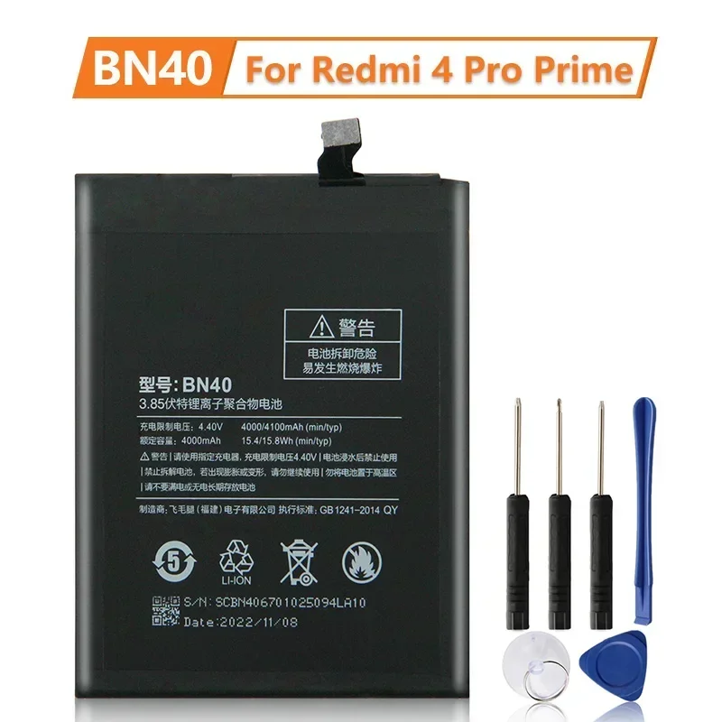 2025 Replacement Phone Battery BN40 For Xiaomi Redmi 4 Pro Prime 3G RAM 32G ROM Edition Hongmi 4 4100mAh