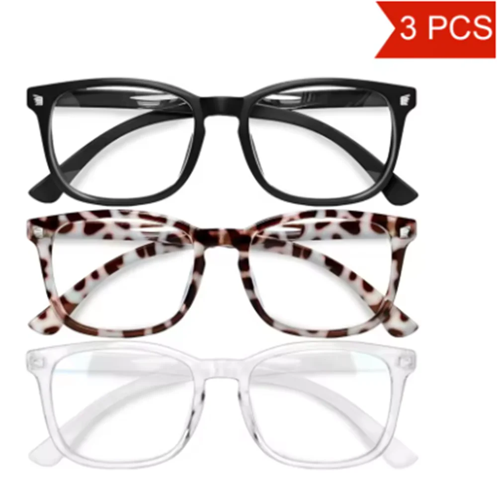 3PCS Blue Light Blocking Glasses, Computer Reading/Gaming/TV/Phones Glasses for Formal Business Women Men,Anti Eyestrain & U