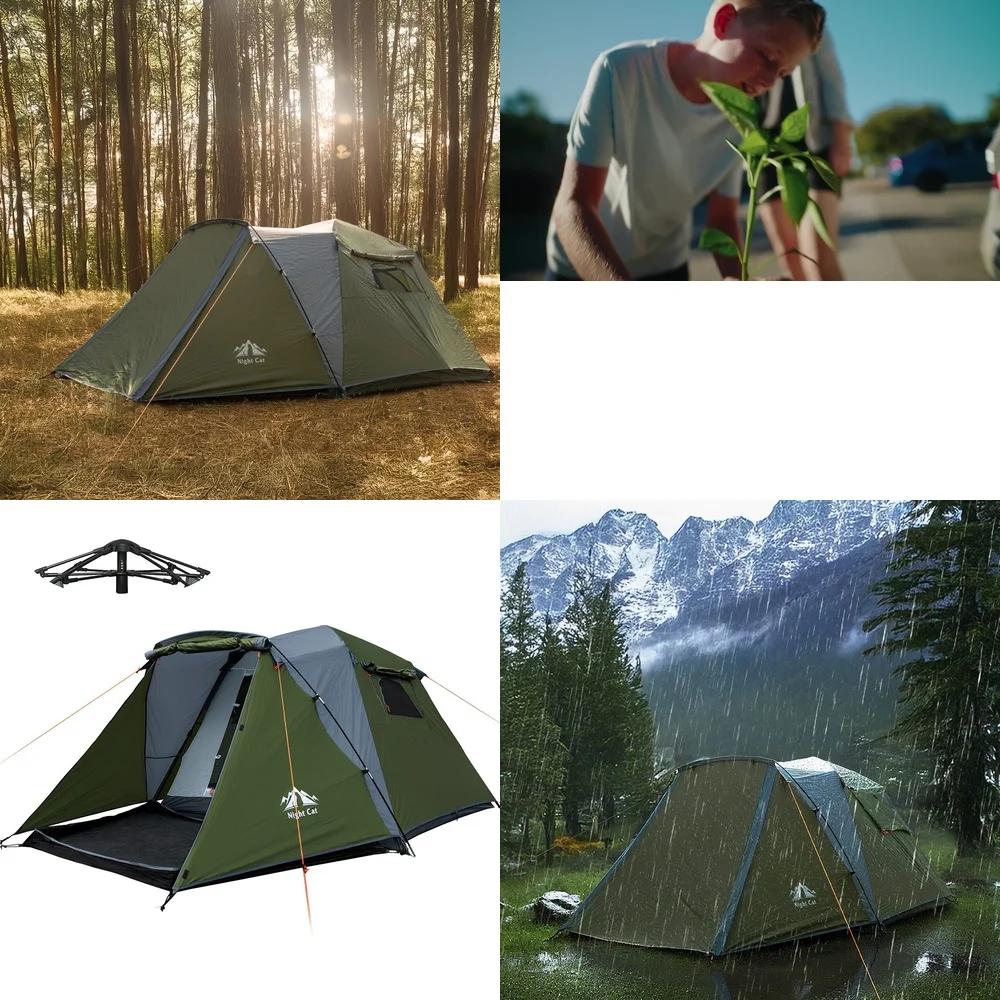 

Gazebos3 Person Waterproof Double Layer Camping Tent for Family Hiking Travel Outdoor Adventures Lightweight and Easy Setup