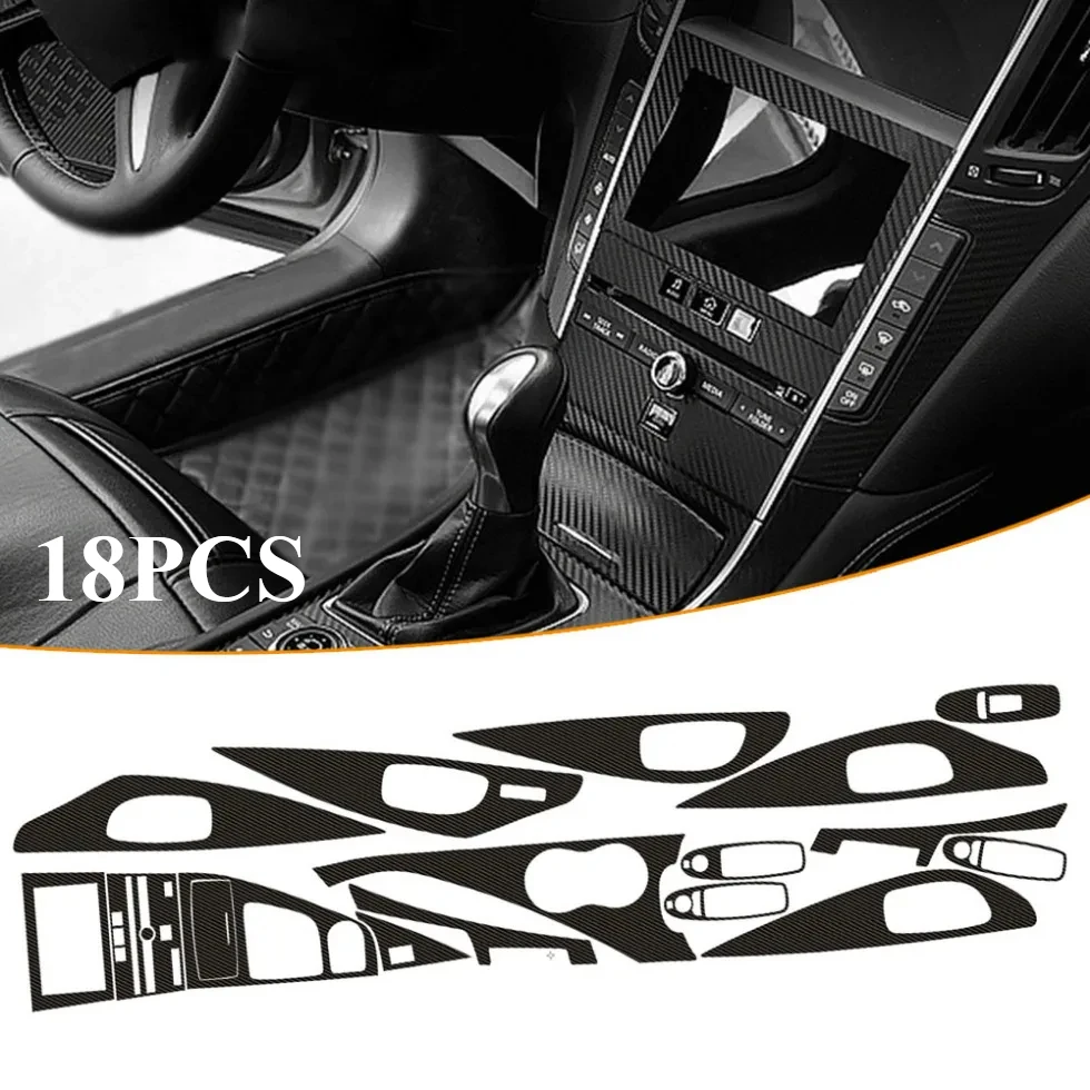 

18pcs Auto Door Interior Scratch Protection Stickers Car Center Console Styling Decor Stickers for Infiniti Q50 2014-2019