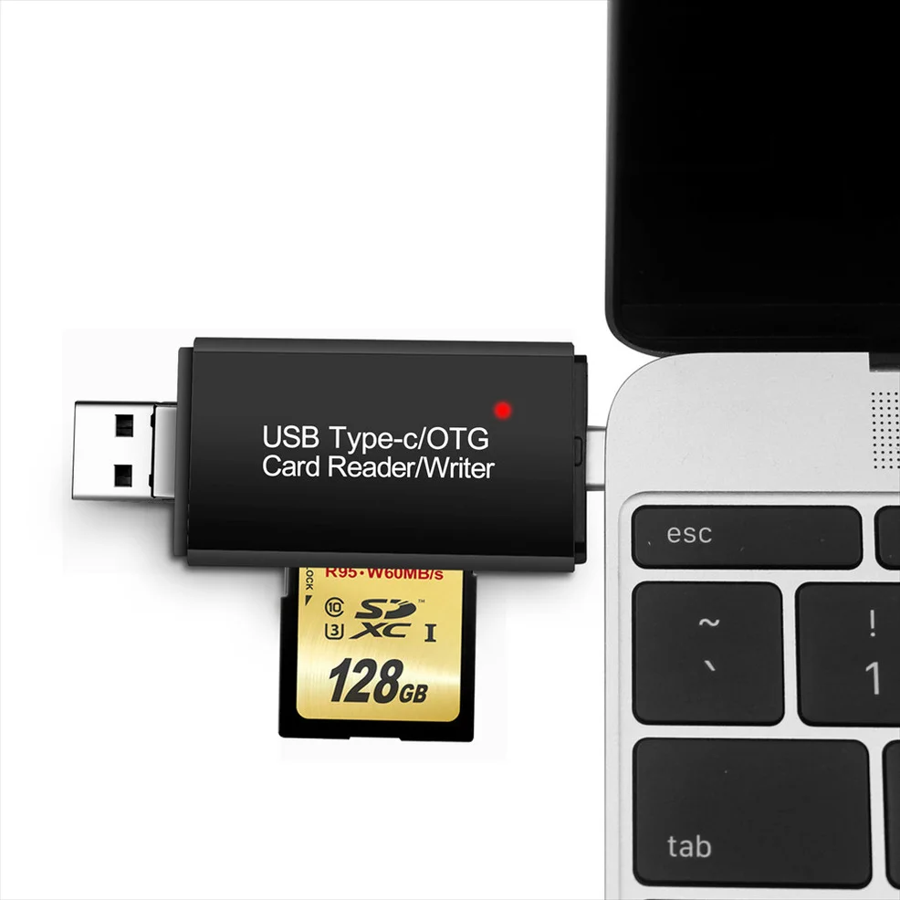 3 In 1 USB 2.0 Pembaca Kartu SD USB C Pembaca Kartu TF/Mirco SD Pembaca Kartu Memori Pintar Tipe C OTG Flash Drive Adaptor Cardreader