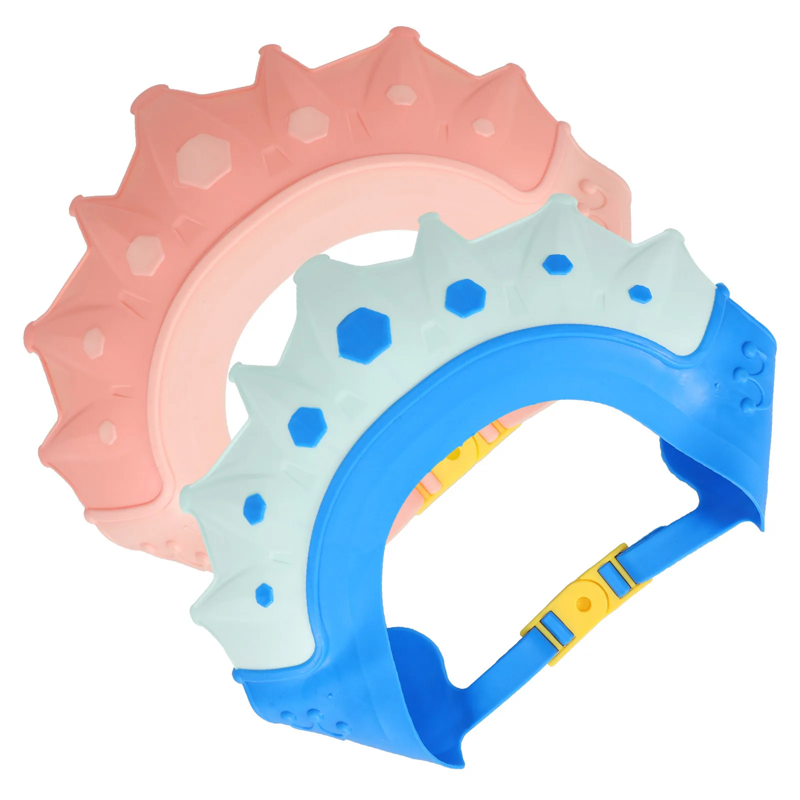 หมวกอาบน้ำเด็ก 2 ชิ้น หมวกซิลิโคนนุ่มปรับได้ ป้องกันน้ำกระเซ็น สำหรับเด็กวัยหัดเดิน ป้องกันผมขณะอาบน้ำ