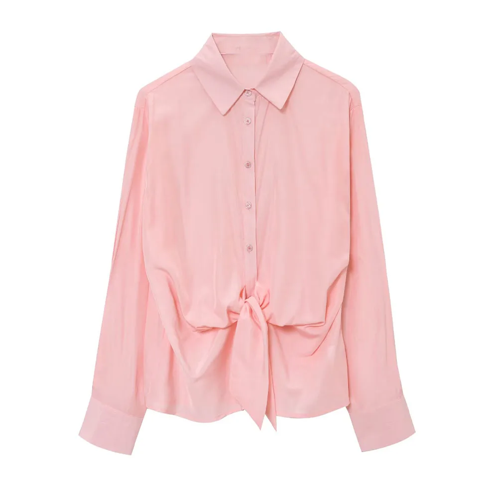 

2025 AZRAF Fashion European and American Style Spring New Ornament Hanging Shirt Chic Lapel Joker Button Top Blouses Mujer