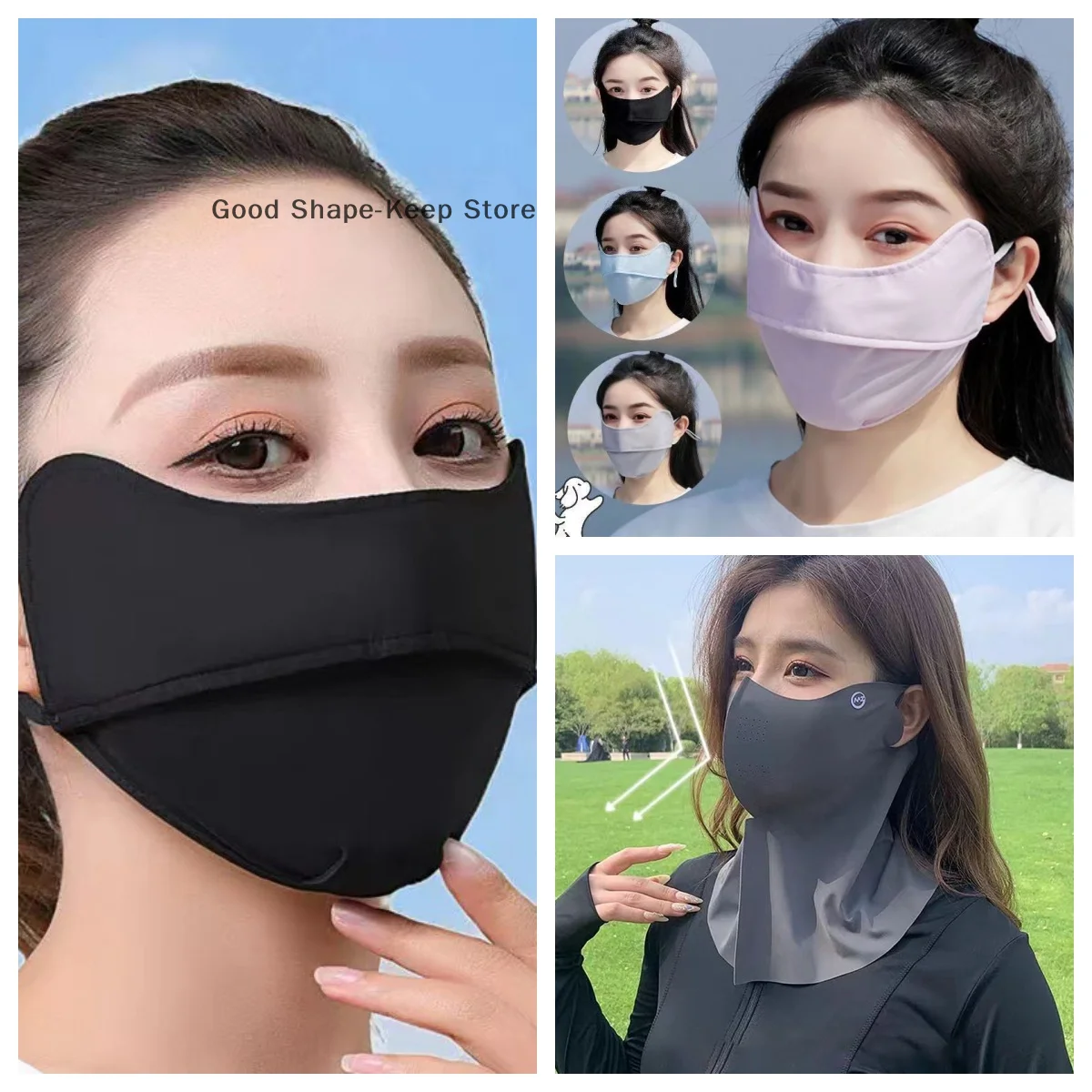 

Маска-балаклава унисекс из ледяного шелка для защиты от солнца, летняя, с УФ-защитой, для велоспорта, дышащая, моющаяся, для активного отдыха, шарф-бандана