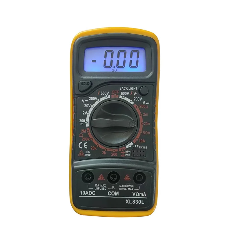 XL830L Handheld Digital Multimeter 200V-600V LCD Backlight Portable AC/DC Ammeter Voltmeter Ohm Voltage Tester Meter Multimetro