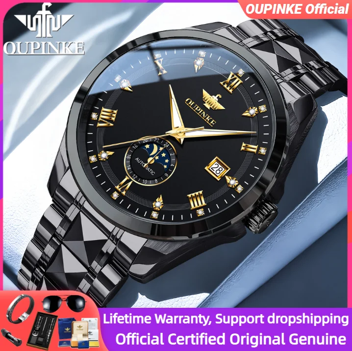 OUPINKE 3265 Men's Watch Deep Waterproof Synthetic Sapphire Mirror High end Automatic Mechanical Men's Wristwatch