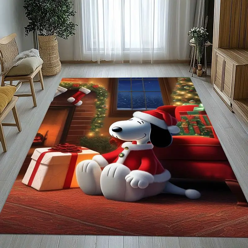 Funny S-Snoopys Dog Cartoon Area Rug,Soft Non-Slip Carpet Mat for Living Room Bedroom Playroom,Sofa Floor Rug,Home Decor Gift